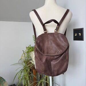 HOBO River Backpack Metallic Brown Bronze Leather Handbag Brass Hardware